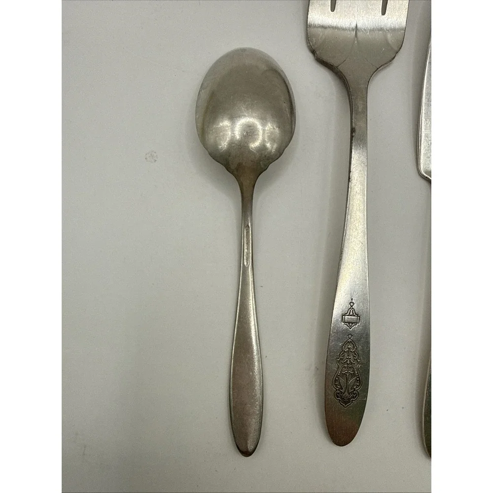 Vintage BIRD OF PARADISE Onieda Community  Plate Serving Set Spoon, Fork, Knife